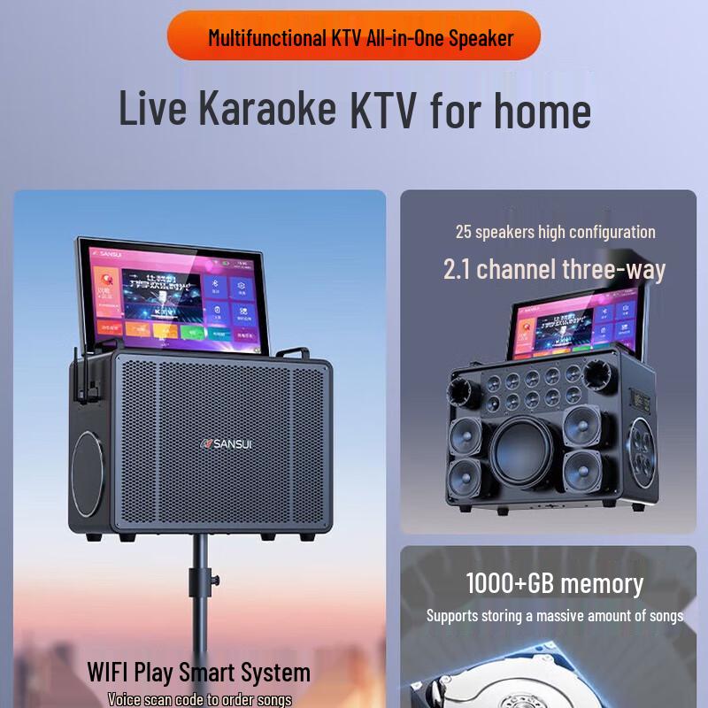 SANSUI C9 All-in-One Portable KTV System CN Plug (adapter Included)