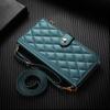 Crossbody Phone Case for Google Pixel 10 Pro XL Pixel9 9A 8 8A 7 7A 6 6A Diamond Pattern Zipper&buckle Leather Card Slot Wallet
