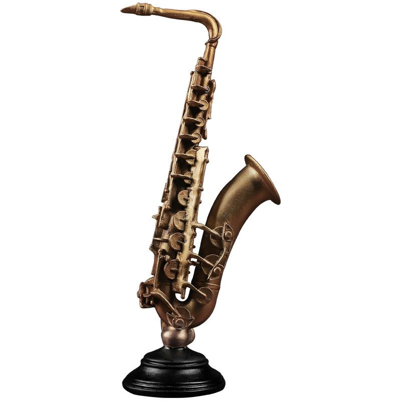 Resin European Musical Instruments Crafts Nice Violin Saxophone Room Tabletop Ornaments Home Use Music Artwork Durable