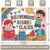 Spanish Welcome Back to School Photography Background, Classroom Party Decor