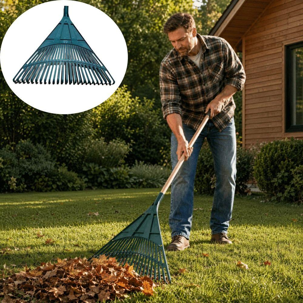 High Hardness Grass Rake Plastic Garden Rake Compost Mixing Leaf Rake Lawn Cleaning