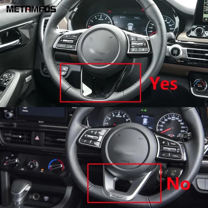 For Kia Seltos -2024 2025 Carbon Fiber Steering Wheel Cover Trim Decoration Frame Sticker Interior Accessories Car Styling