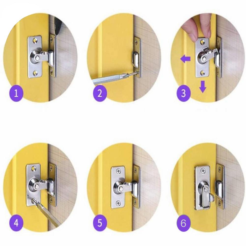 90 Degree Right Angle Door Latch Stainless Steel Door Locks Bolt for Barn Sliding Door Flip Door Buckles Household Ornaments