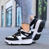 Jungen Jugend Rollschuhe Schuhe Abnehmbare Flache Schuhe Vierrädrige Laufschuhe für Kinder - Rollschuhe mit Sportschnalle