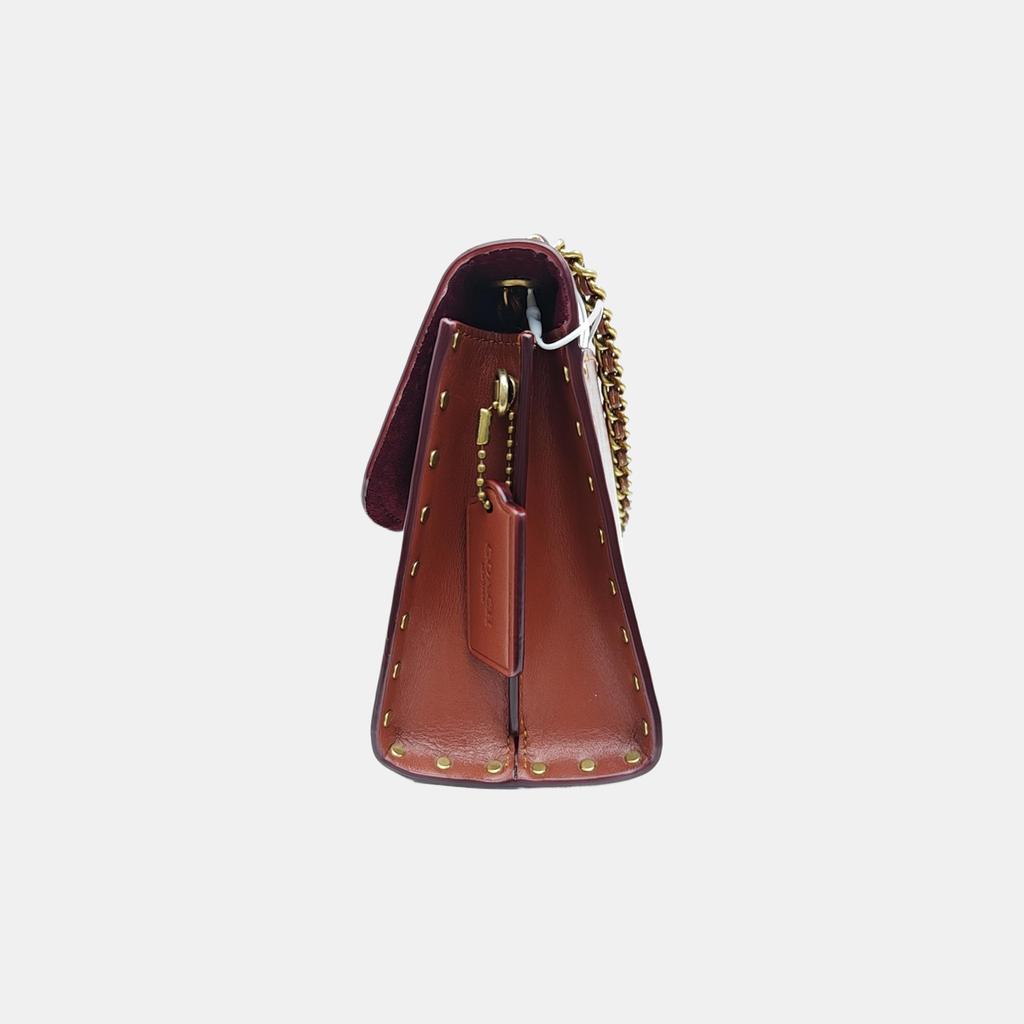[Gebraucht] Parker 18 Nieten Kamelienblüten-Ketten-Klappen-Umhängetasche Beschichtetes Canvas und Kalbsleder Crossbody-Tasche Klein - Ausgezeichnet #N0GDV1