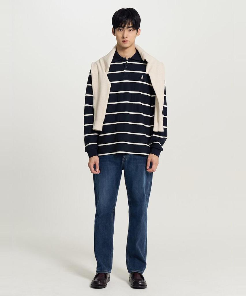 Binpolmen Comfort Fit Jersey Denim Pants Navy