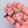 Opal Stone Dangling October Electroformed Hook Anniversary Gift Earrings Copper V-69