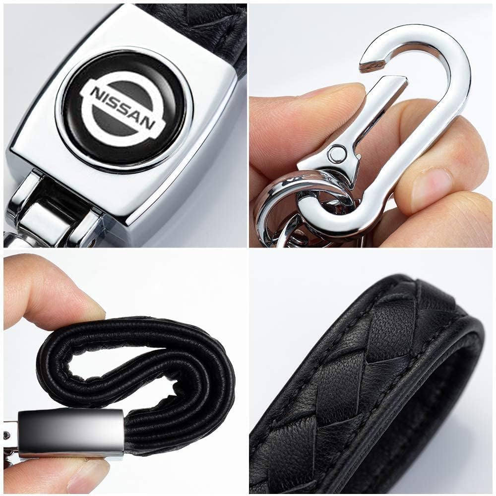 [Hunesuru] Compatible Keychain, Suitable for Subaru, Genuine Leather Car Key Chain, Subaru Red