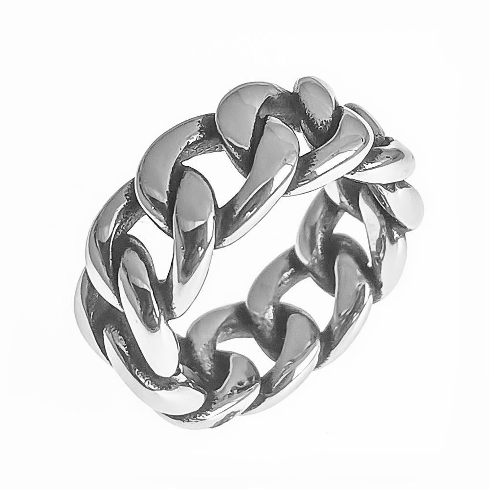 Cross-border Bramble Vine Woven Titanium Steel Ring - Hip Hop Style, Non-fading Niche Jewelry for Men