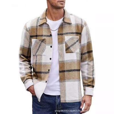 New Men's High-end Thermal Plaid Autumn and Winter Thickened Shirt Jacket
