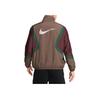 Nike Color Block Brand Logo Stand Collar Zip Long Sleeve Loose Jacket Men jackets Brown HV4886-004