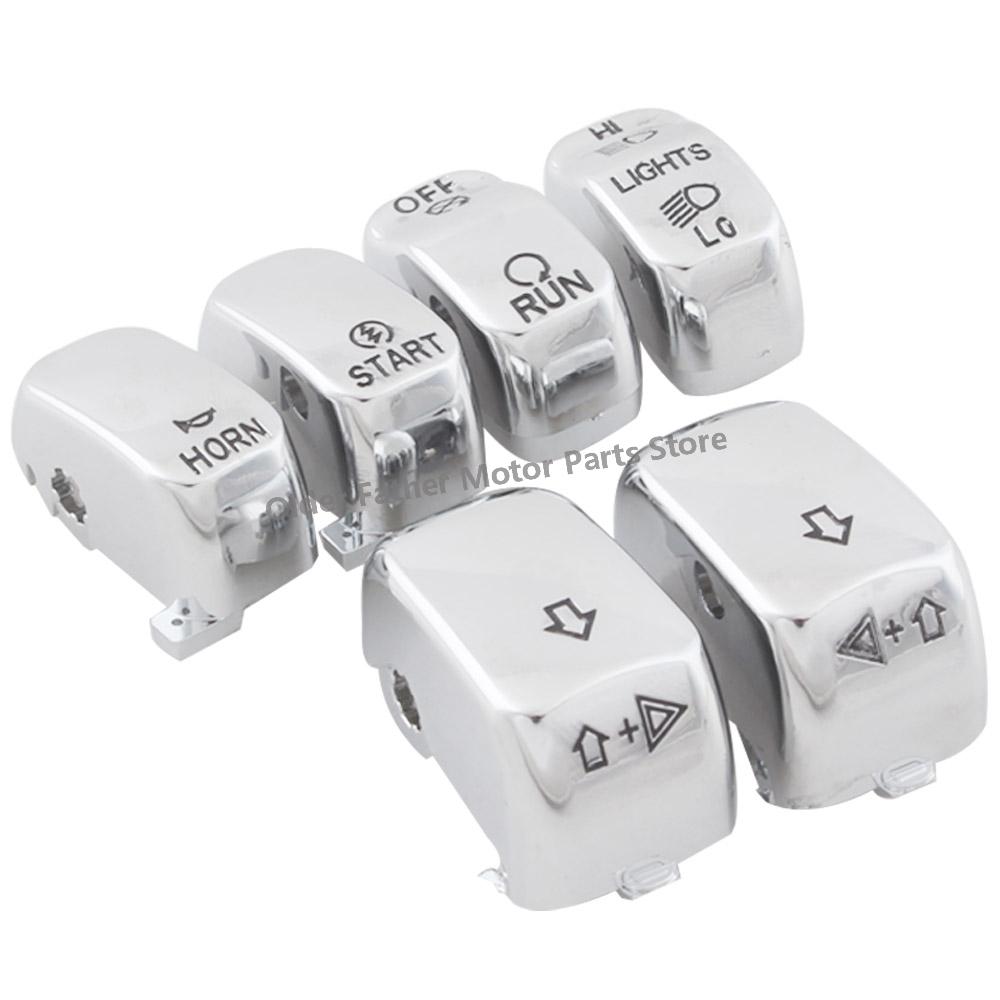 Motorcycle Accessories Handlebar Control Switch Housing Cover Switch Button Caps For Harley Sportster Dyna Softail Truning V Rod