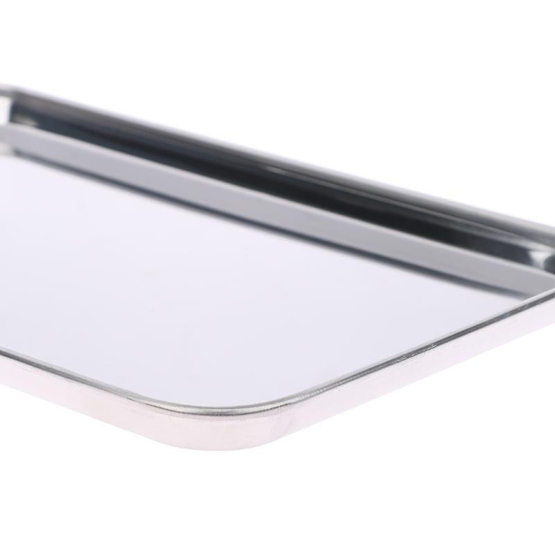 Stainless Steel Tray Rectangle Plate Kitchen Medical Organizer Baking Plate
