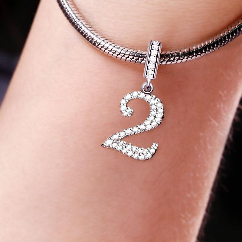 Real Copper Number Birthday Anniversary Celebration Charm DIY Craft Dangle Beads Fit Genuine Pendant Bracelet Necklace Fashion Fashion Jewelry