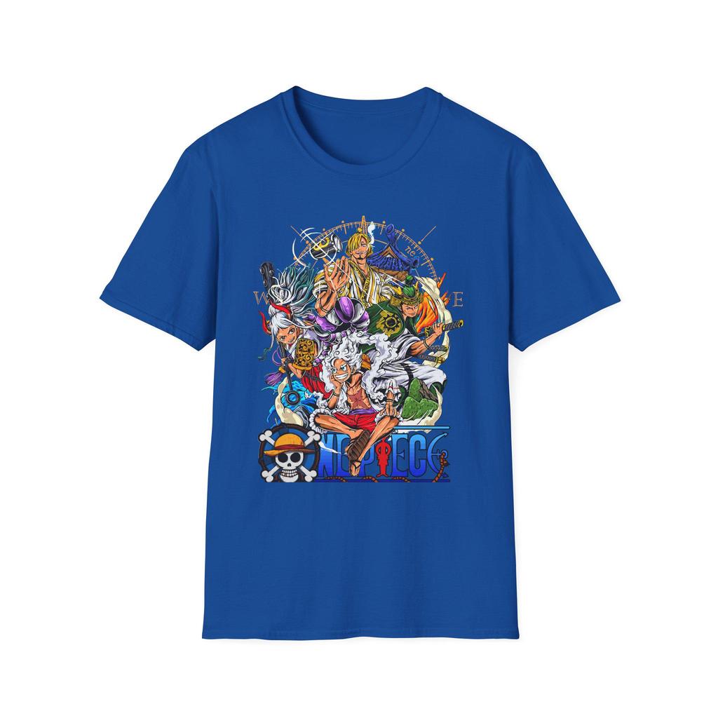2026 Summer ONE PIECE Retro Cosplay Tshirt Unisexs Oversize Casual Cotton Printed Shortsleeved Unisex Childrens Sports Shirt