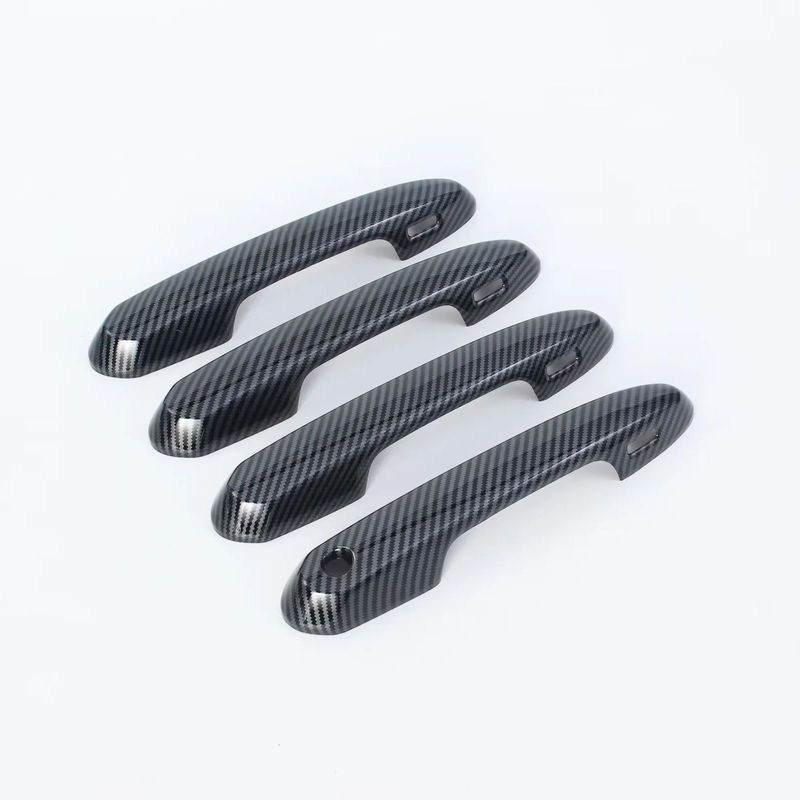 For Toyota Land Cruiser LC300 ABS Carbon Black Door Handle Cover Door Bowl Frame Trims Car Styling Accessories
