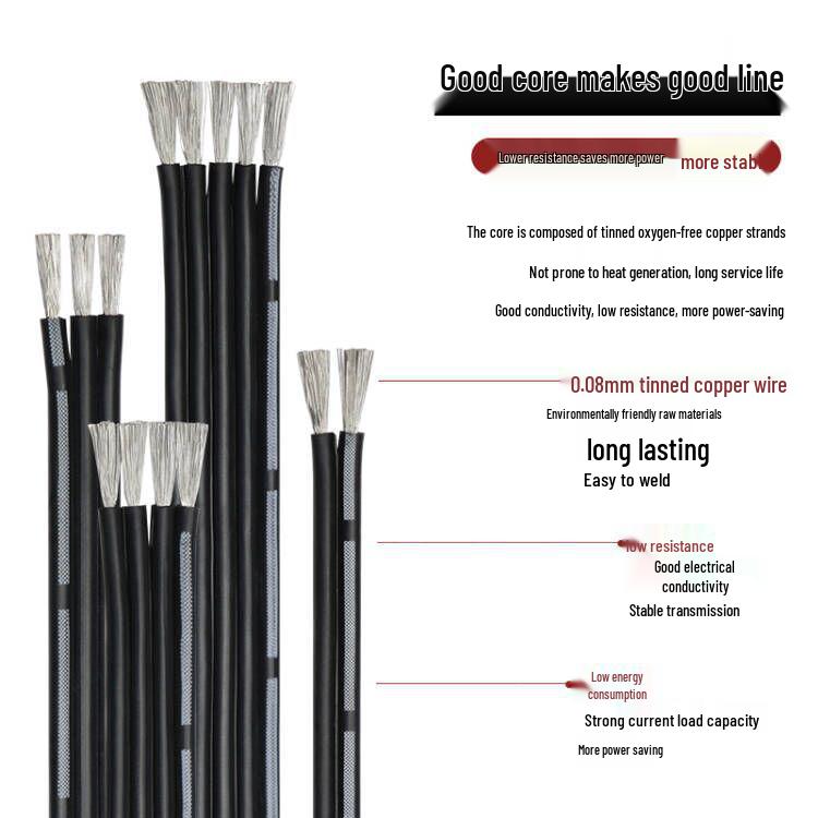Extra Soft Multi-core Silicone Flat Ribbon Cable 20-30AWG, Tinned Copper, 2-10 Pin