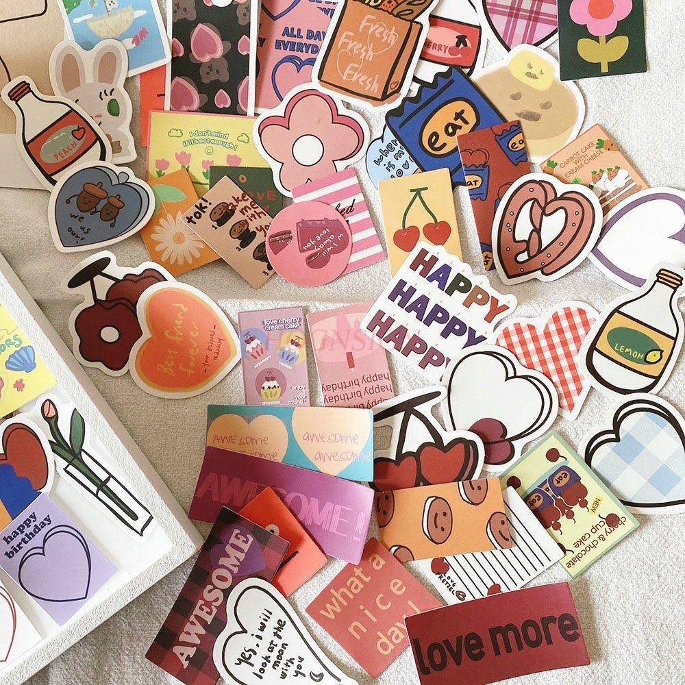 1set Cartoon Cute Handbag Stickers, Luggage, Mobile Phone, Trolley, Skateboard, No Glue, Waterproof Stickers