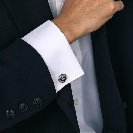 1 Pair Cufflinks Polished Smooth Surface Twist Shape Suit Shirt Cufflinks Tuxedo