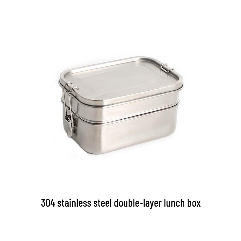 304 Stainless Steel Double-Layer Bento Box 850ml