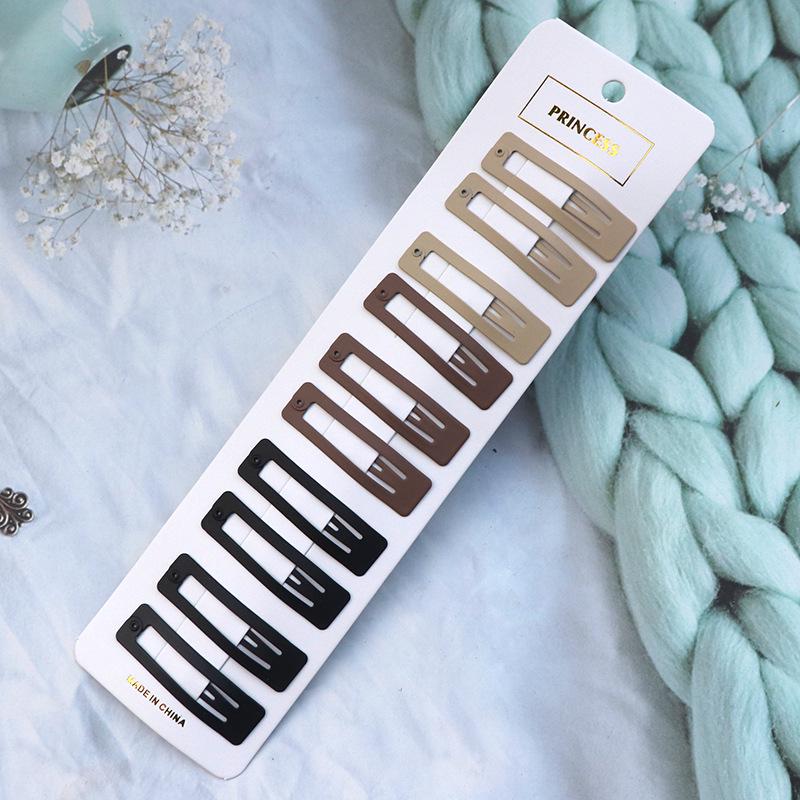 European and American Coffee Color Metal Bobby Pins Hair Clips Set
