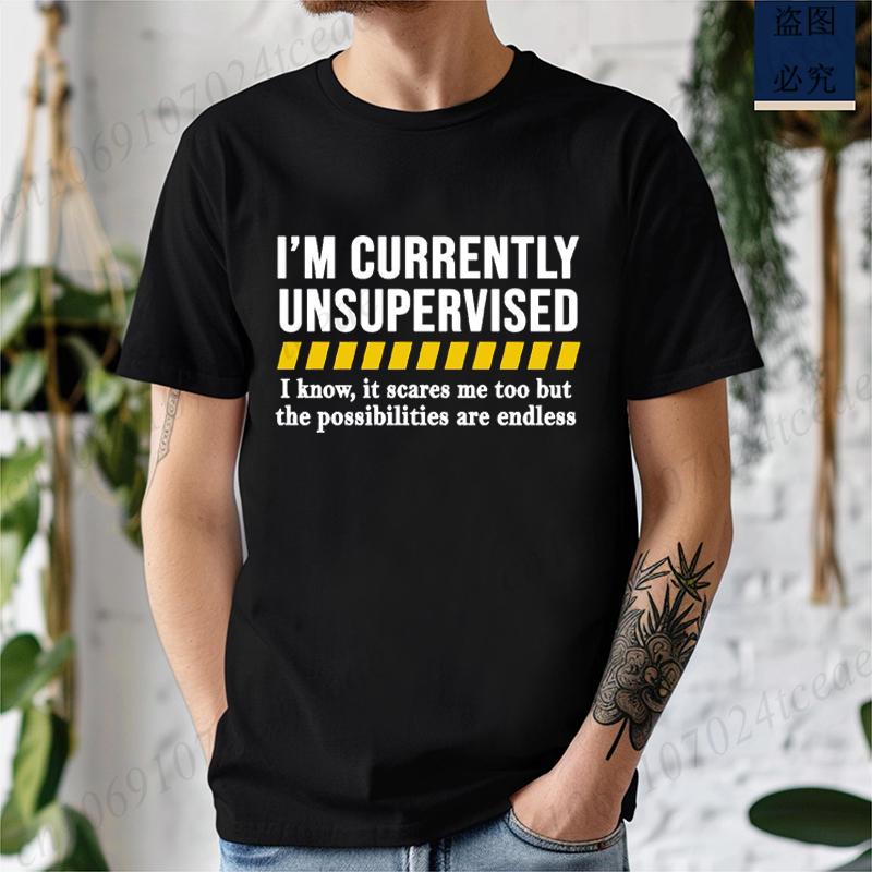 Funny T Shirt Funny Shirts for Men Funny Saying Mens TShirts Sarcastic Dad TShirtsCurrently Unsupervised Mens Tee Tops