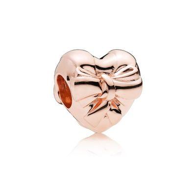 925 Silver Rose Gold Charms Open Heart Sparkling Polish Charm Pendant Clip Stopper Charms Fit Original Bracelet
