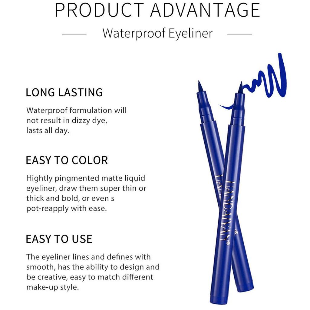 HANDAIYAN Matita gel per eyeliner impermeabile a 12 colori Penna per eyeliner colorata bianca gialla blu marrone Trucco a lunga durata