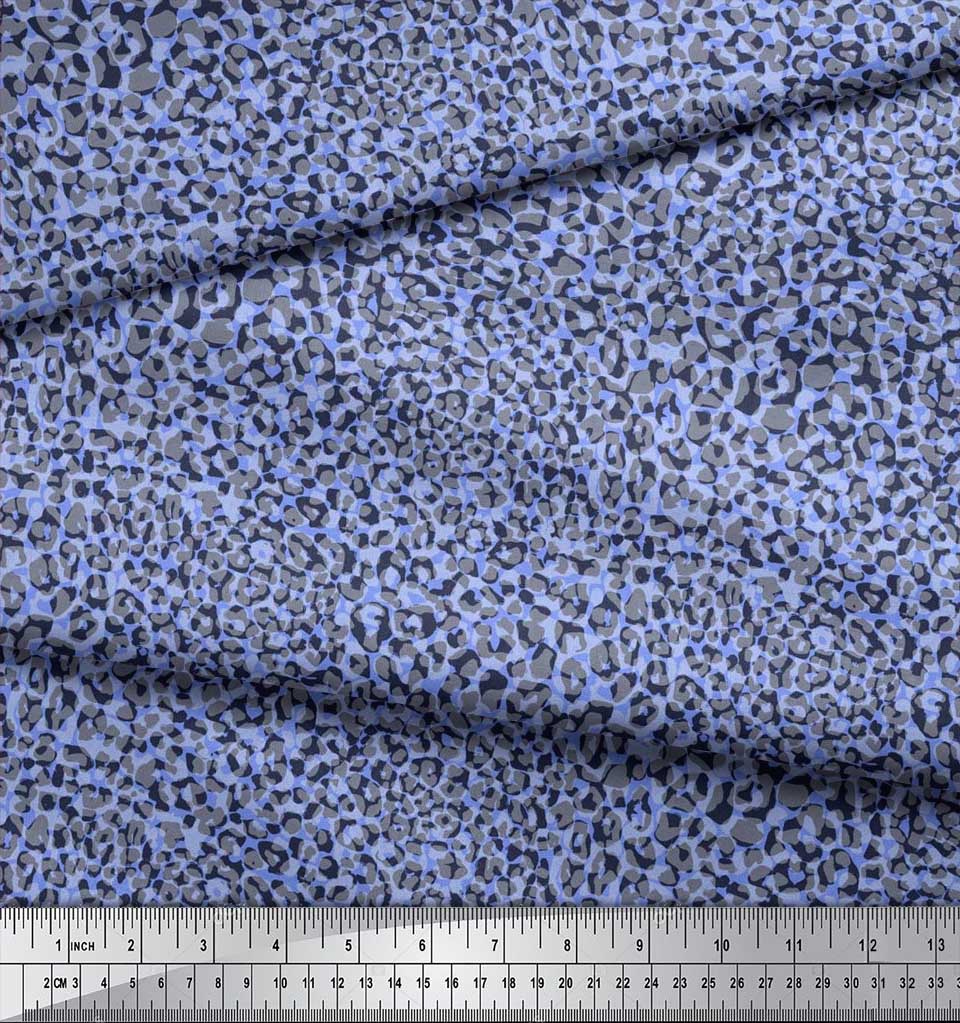 Soimoi Japonská krepová saténová látka Leopardí zvířecí potisk Šicí látka metr 42 palců