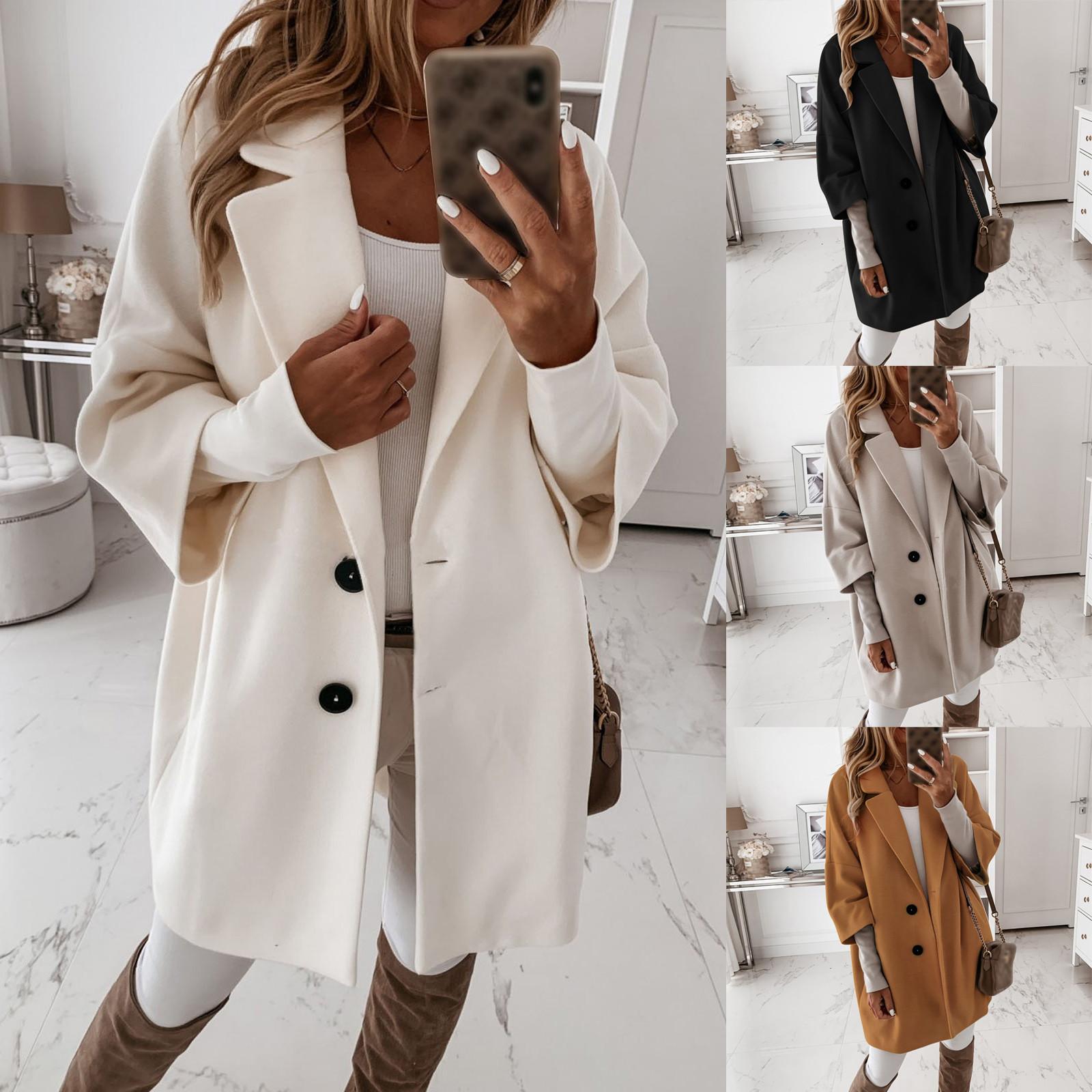 

Женское элегантное смешанное пальто из искусственной шерсти, тонкое женское длинное пальто, верхняя одежда, куртка