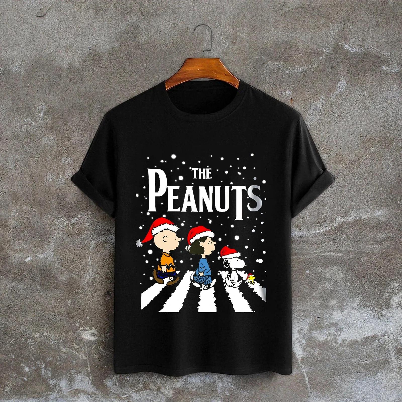 The Peanuts Christmas T-Shirt Snoopy Holiday Abbey Road Funny T-Shirt XXXXL