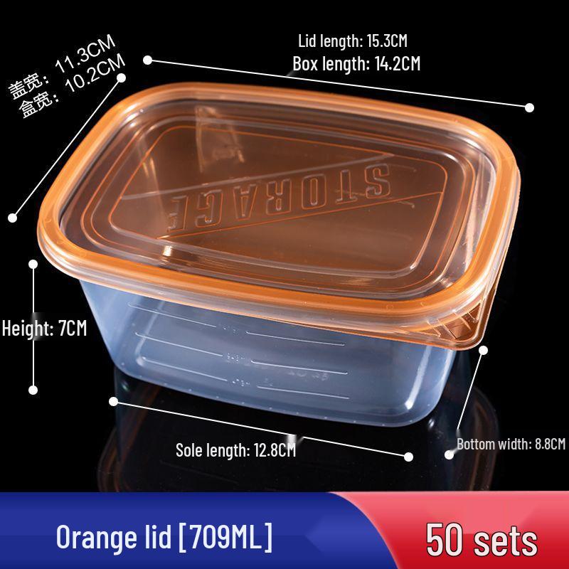 280ml Transparent Rectangular Plastic Bento Lunch Box with Lid - Disposable Fresh-Keeping Container for Fruit Salad