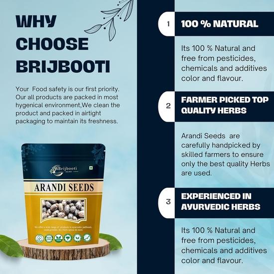 Birju Mahavir CASTOR SEEDS/ARANDI KE BEEJ - 100 GM