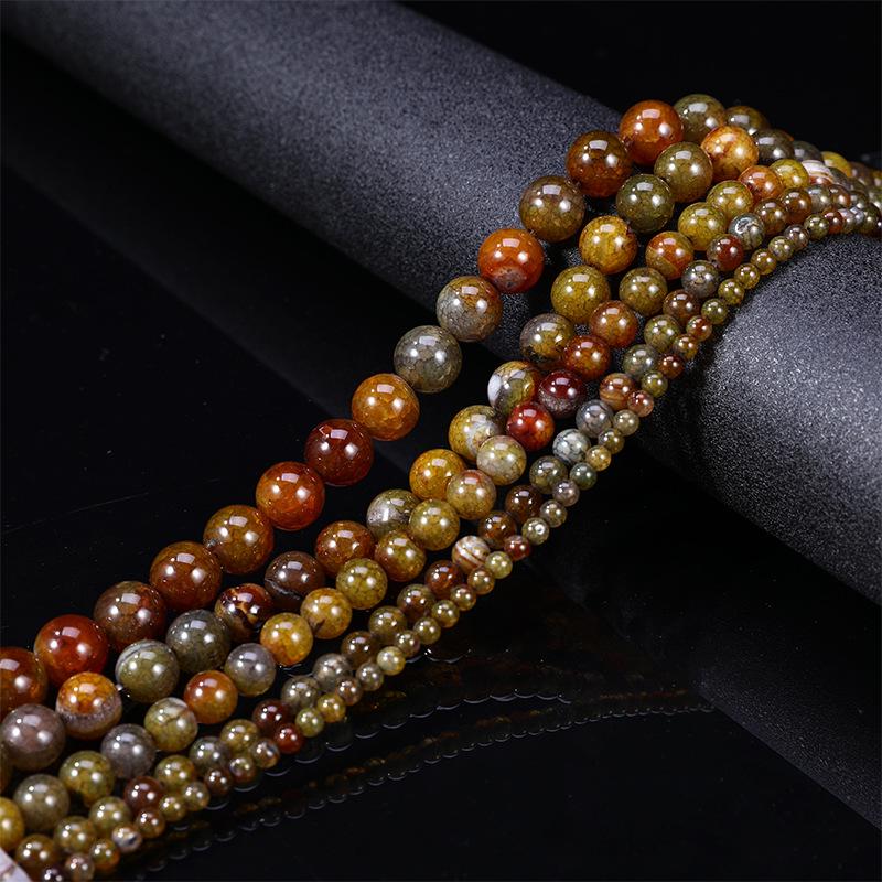 Tea Dragon Agate Round Beads DIY Bracelet Charms 