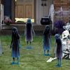 Twins Halloween Yard Signs Horror Twins Halloween Yard Sign Stakes Double Ghost Garden Stakes for Yards Patios Gardens Parties
