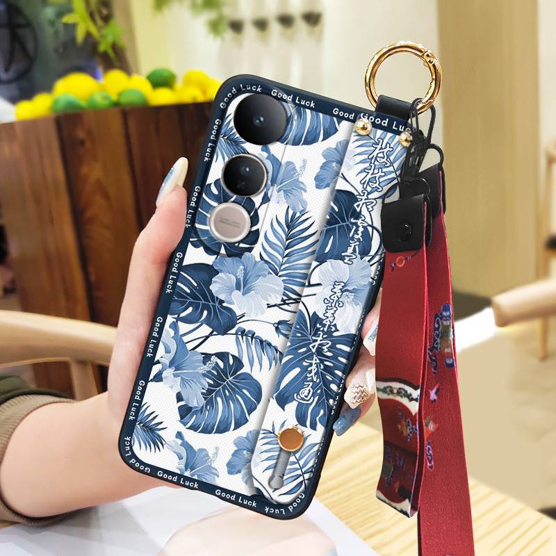 Elderly Lady Dirt-resistant Phone Case For VIVO V50 Lite 5G Global Waterproof Lanyard For Mom Silicone Back Cover Ring