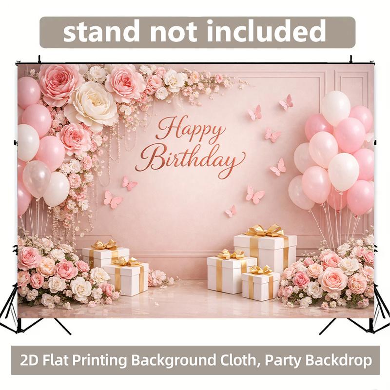1 Piece of 2D Background Fabric, Polyester Background Fabric for Birthday Celebration Event, Party Banner