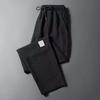 Casual pants men's spring, autumn and summer new ice silk thin straight loose large size sports nine-point pants