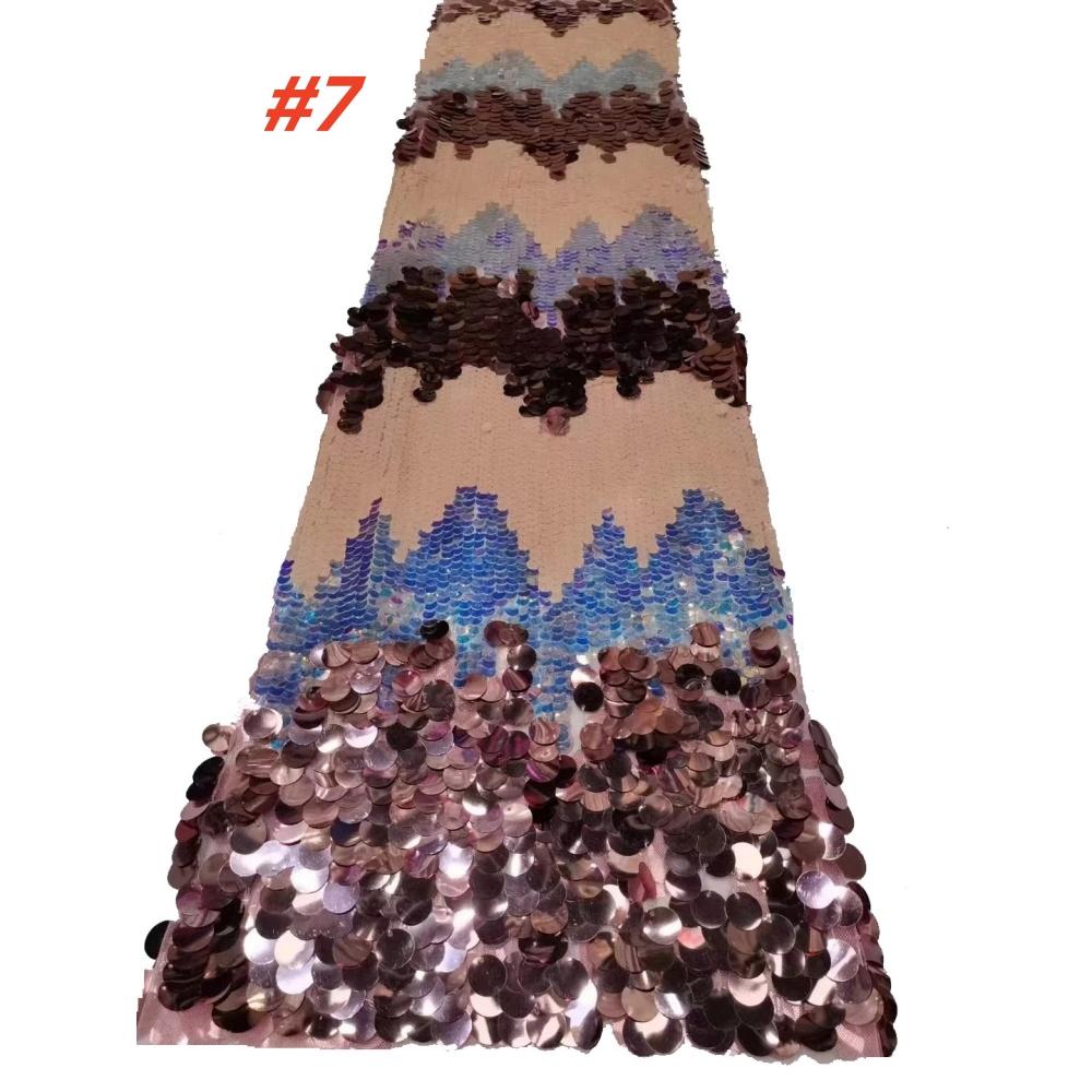 Multi Color Gradient Big Sequin Mesh Fabric for Diy Sewing Dress 2026 Fashion Clothing Designer Fabrics Cloth Material Wholesale