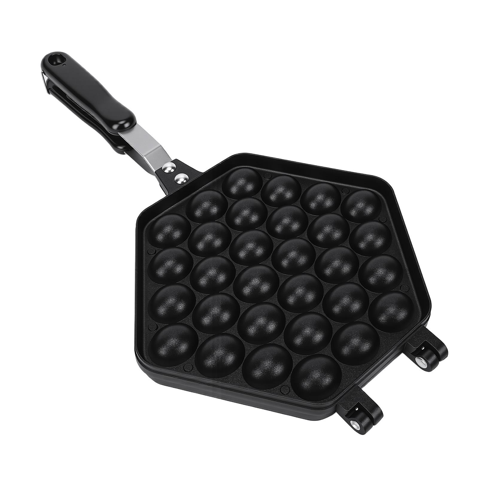 

Bubble Waffle Pan Anti Stick Double Sided Stovetop Bubble Waffle Maker with Anti Scald Handles for Home Commercial Use