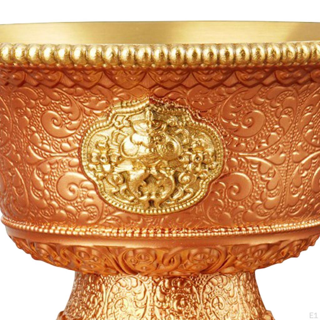 Tybetańska buddyjska miska do ofiarowania wody, kubek do modlitwy, przybory mosiężne, dzieło sztuki