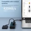 KEBIDUMEI USB HUB 7 Ports USB3.0 Splitter 5Gbps with Individual Switch Power Adapter for Laptop USB Ports Extender USB-C Docking