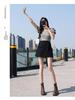 2025 Spring/Summer Women's A-line Irregular High Waist Button Embellished Wide Leg Skirt Shorts