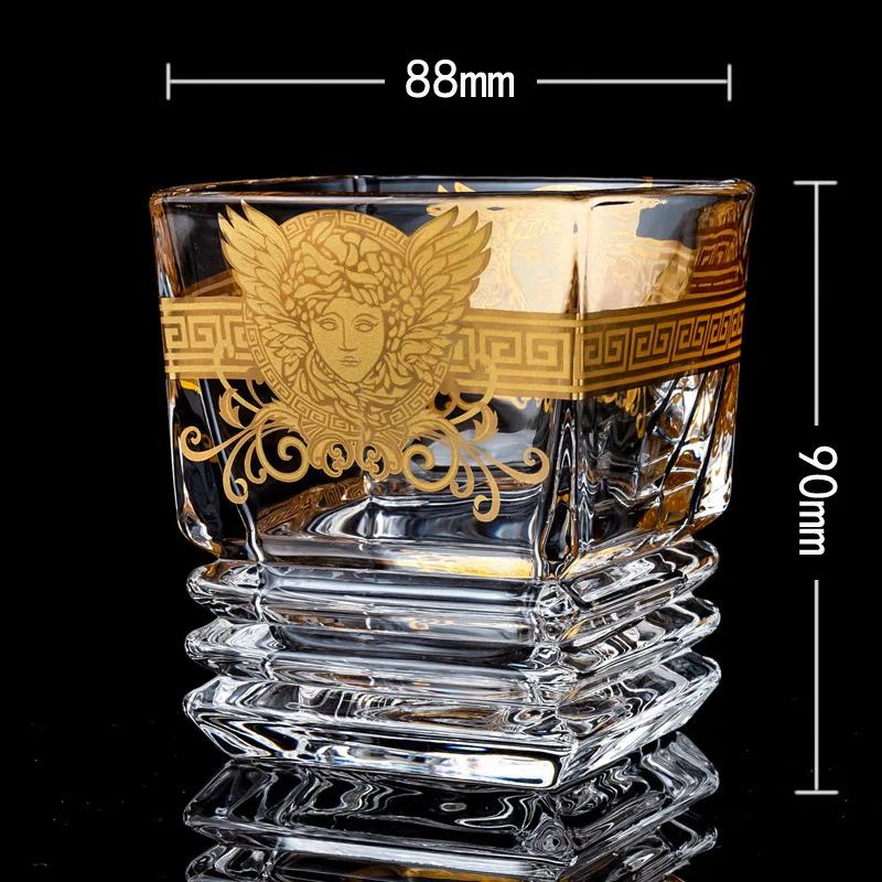 

Glass whisky glass Medusa painted gold head wine glass foreign wine glass multi-function beer glass water glass M