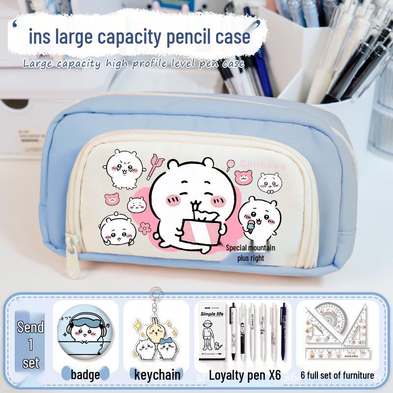 Chiikawa 2025 Torba Ita - Duża Pojemność Podwójna Warstwa Etui na Ołówki Anime dla Dziewcząt.