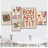 Retro Cooking Bon Appetit Quotes Posters Paris Croissants Pizza Prints Canvas Painting Kitchen Shop Wall Art Pictures Room Decor