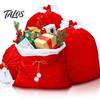 Holiday Party Gift Bags Christmas Velvet Santa Bags, Large Red Soft Fabric Present Sack Flannel Carriers with Drawstring Closure, Reusable Claus