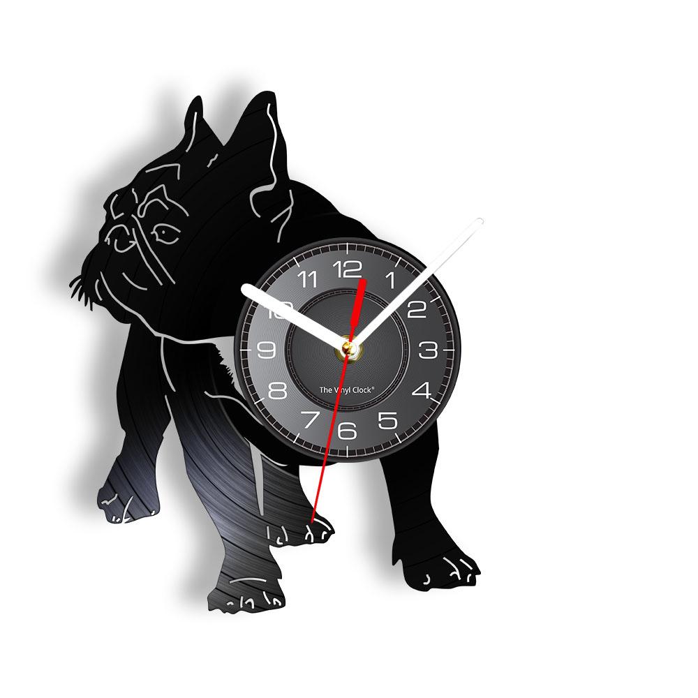 French Bulldog Couple Wall Art Home Decor Wall Clock Made Of Vinyl Record Modern Puppy Dog Wall Clock Dog Breed Dog Owners Gift