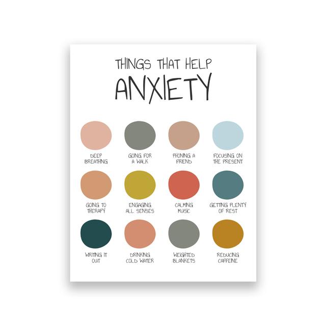 

Терапия тревожности Плакат по уходу за собой Психическое здоровье Художественная печать Картина на холсте Психолог-консультант Офис Настенные картины Домашний декор Без рамки 21*30cm No Frame