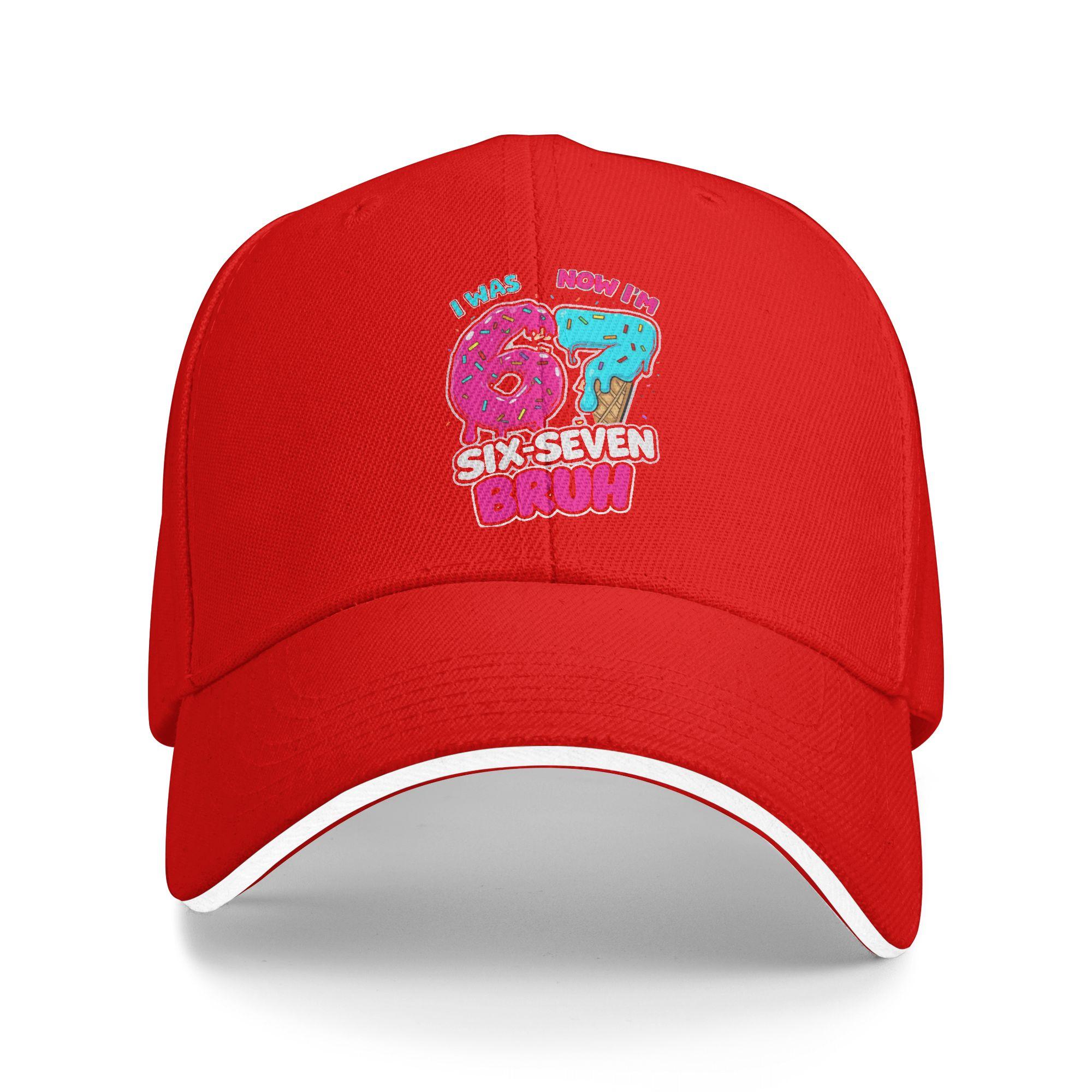 

I was 6 Now Im 7 67 Six Seven Meme 7 Years Old Baseball Cap Kpop Rock Sun Visor Trucker Hat Men Adult Street Style Snapback Cap One Size